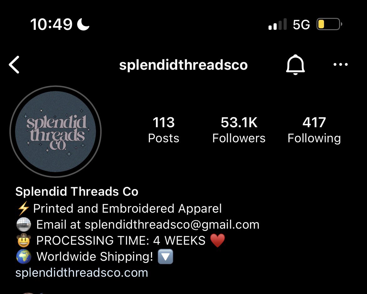 haleeyemma's tweet photo. If you’re ever thinking about ordering anything from this company simply do not. They’ll just take your money and never send you your stuff or answer your emails✨ (@ splendidthreadsco on insta) https://t.co/7o2cIo5cOl