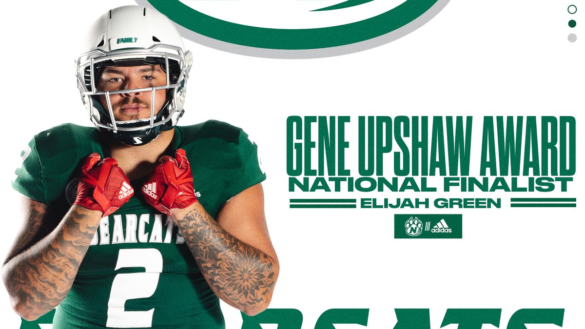 Northwest Missouri State senior defensive lineman Elijah Green has been named as one of nine finalists for the 2022 Gene Upshaw Division II Lineman of the Year Award. <a href="/NWBearcat_FB/">Northwest Football</a>

bit.ly/3gy1YsL

#OABAAB