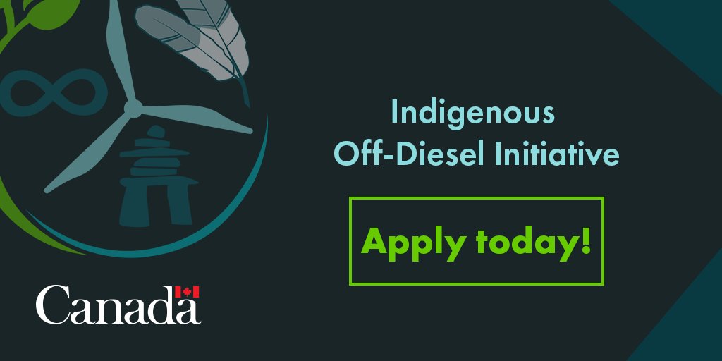 NRCan's tweet photo. Are you from a remote Indigenous community in Canada and want to become a #CleanEnergy champion? Apply to the Indigenous Off-Diesel Initiative by November 30 for up to $1.5M each and training with @IndigClnEnergy. More info: https://t.co/zNM3lYzkzs https://t.co/UG3DAIplZi