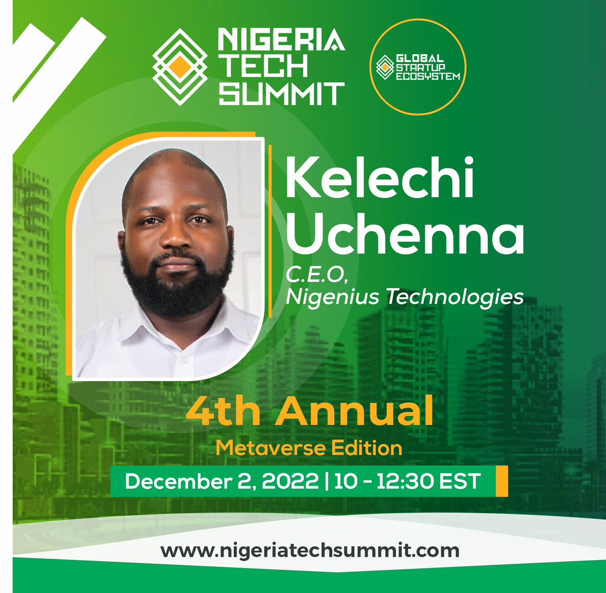 Nigeriatechx's tweet photo. ***Speaker Alert! We are pleased to announce our esteemed speaker Kelechi Uchenna for the 4th Annual Nigeria Tech Summit 2022 Metaverse Edition Happening Friday, December 2, 2022

**** RSVP For Free via:https://t.co/wNfUouXPAH
#nigeriatechsummit22
#metaverseedition https://t.co/ySuWUs3sQh