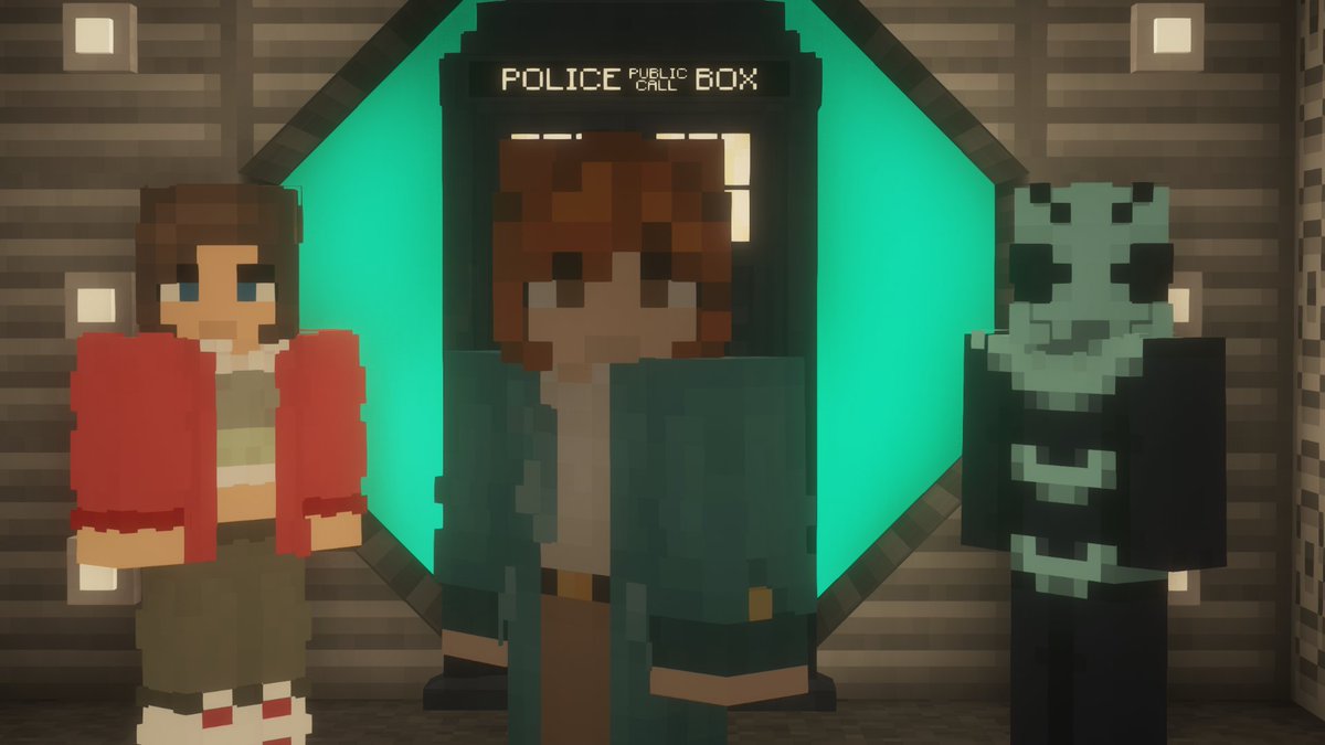 _PlanetZero_'s tweet photo. The TARDIS Team for Series One! #MinecraftDoctorWho #DoctorWhoDay https://t.co/F3FG3jWwg7