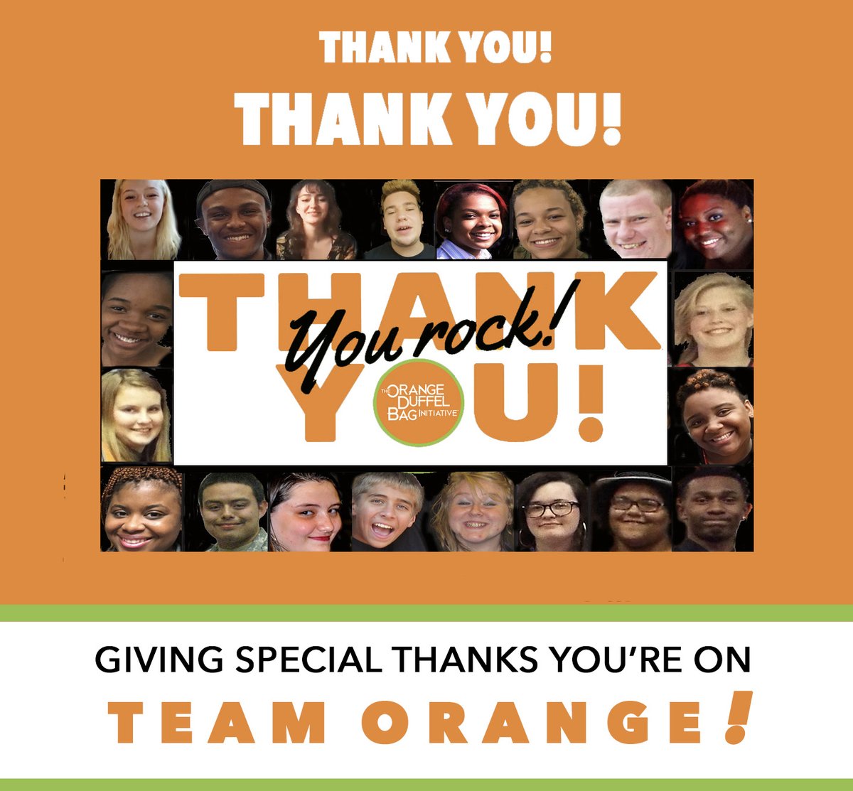 ODBInitiative's tweet photo. Orange Duffel Bag Initiative TEAM ORANGE is the bestest and brightest! Wanna get involved? Email info@theodbi.org and/or donate at https://t.co/Xm1JQ76kE8 (Donations thru 12.15.22 MATCHED) https://t.co/BHTvuF6iFe
