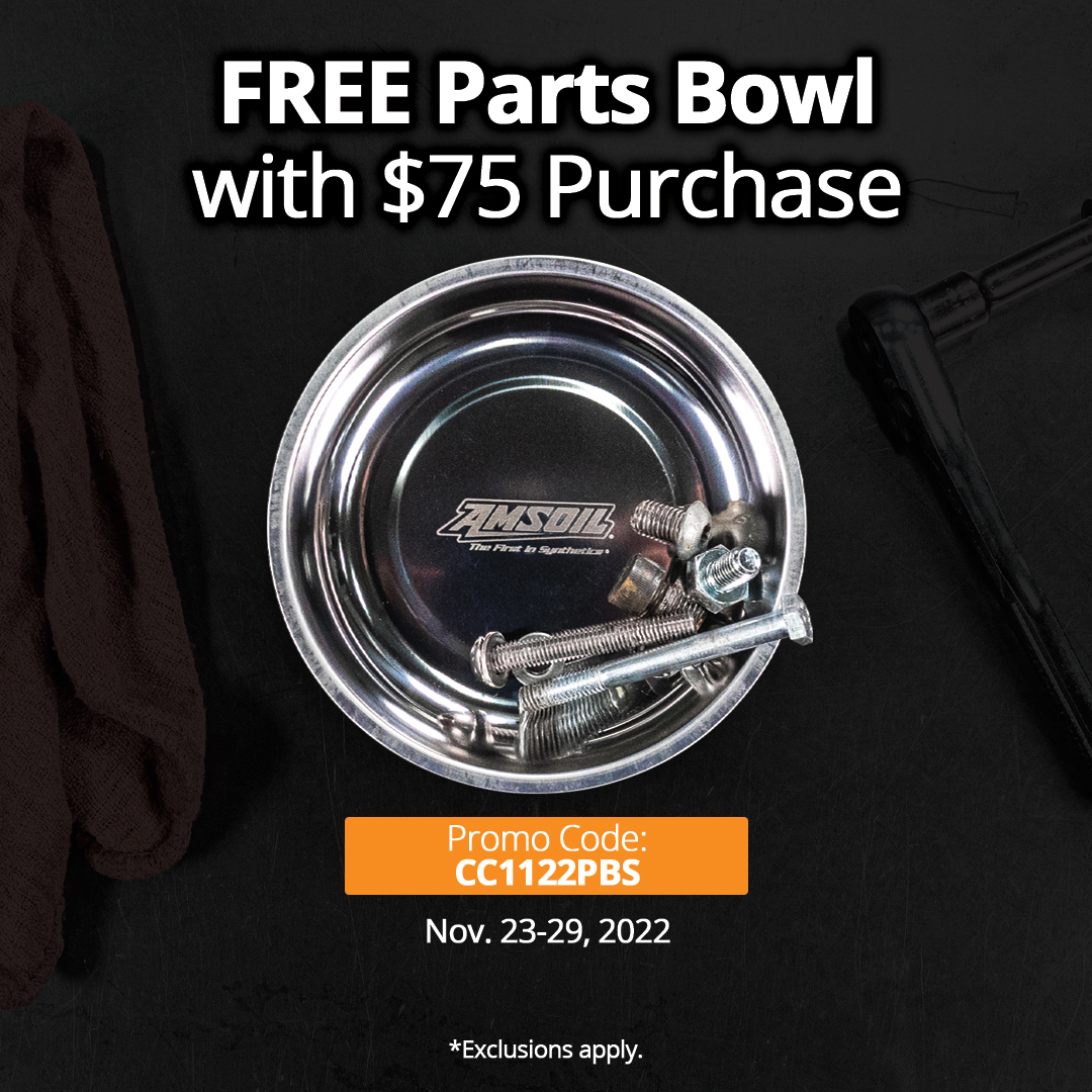 Put an end to losing small parts. For a limited time, get a Free AMSOIL parts bowl with your $75 order.

🟠 Use code CC1122PBS at checkout.

Shop Now: bit.ly/3AE5Y1E