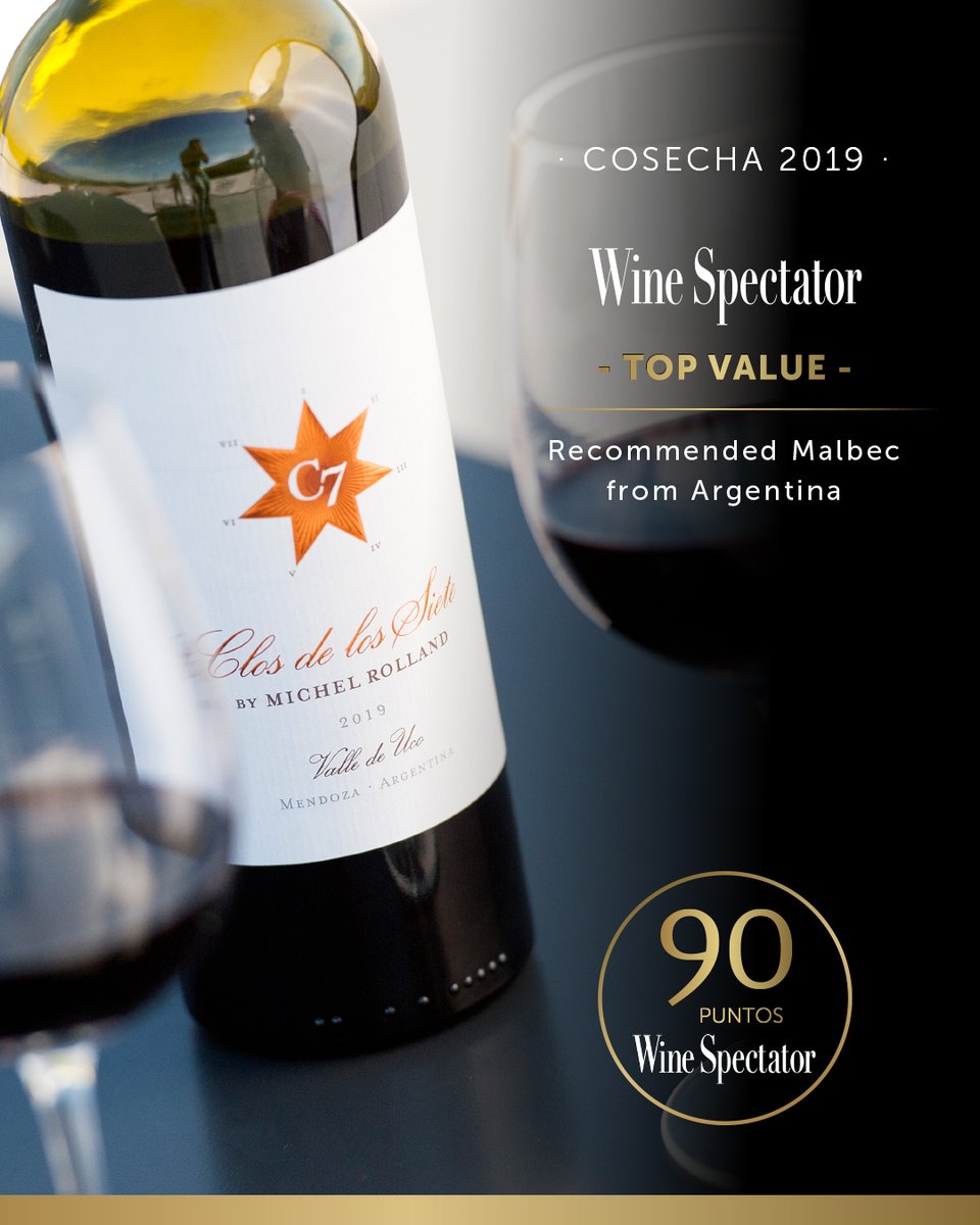 Clos de los Siete (@closdelossiete) on Twitter photo #ClosDeLosSiete 2019 fue incluido como #TopValue entre los #RecommendedMalbecsFromArgentina por la prestigosa <a href="/WineSpectator/">Wine Spectator</a>, que ya lo había calificado con 90 puntos.
¡Muchas gracias por otra cosecha llena de reconocimientos!
•
#MichelRolland #VinoArgentino #WineSpectator #ClosDeLosSiete 2019 fue incluido como #TopValue entre los #RecommendedMalbecsFromArgentina por la prestigosa <a href="/WineSpectator/">Wine Spectator</a>, que ya lo había calificado con 90 puntos.
¡Muchas gracias por otra cosecha llena de reconocimientos!
•
#MichelRolland #VinoArgentino #WineSpectator