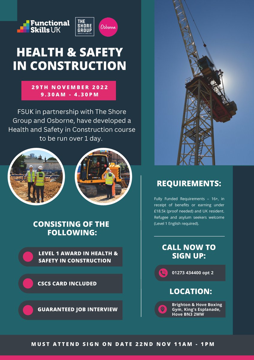 OsborneNews's tweet photo. Our Pelham Street project team #WorkingInPartnerShip with @FunctionalUk & @TheShoreGroup to bring this Health and Safety in Construction course to the #BrightonCommunity Sign up and #GetIntoConstruction https://t.co/juqsV4r8L7