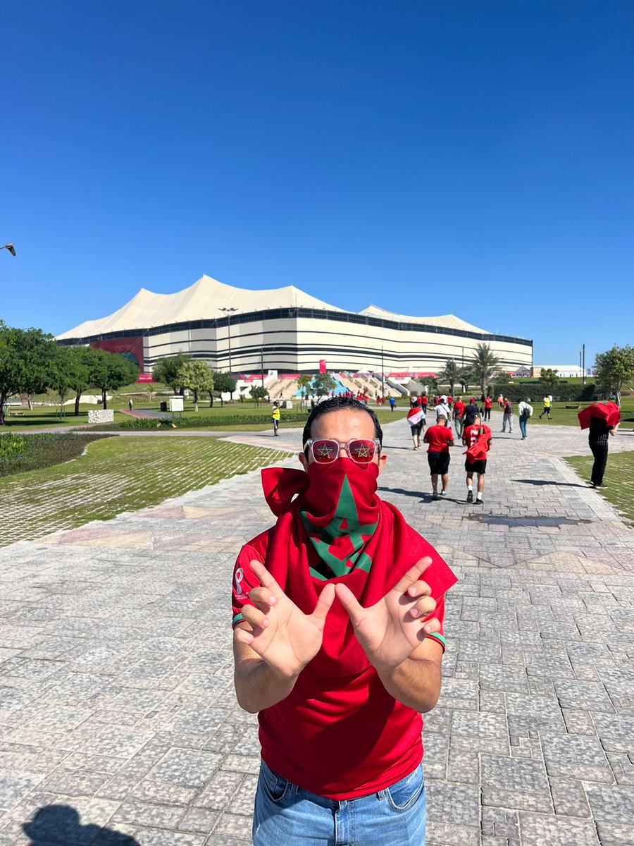 fpl_mfpod's tweet photo. Supporting the Moroccan national team 🇲🇦🇶🇦.
#MoroccovsCroatia #Morocco #mfpod
#bringonBelgium https://t.co/4uy1R14cid