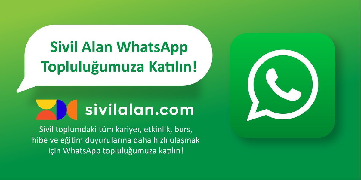 sivilalan's tweet photo. ℹ️ Sivil toplumdaki tüm kariyer, etkinlik, burs, hibe ve eğitim duyurularına daha hızlı ulaşmak için WhatsApp topluluğumuza katılın! 👉https://t.co/4cX0pPFTuS https://t.co/c2SqjMRcbZ