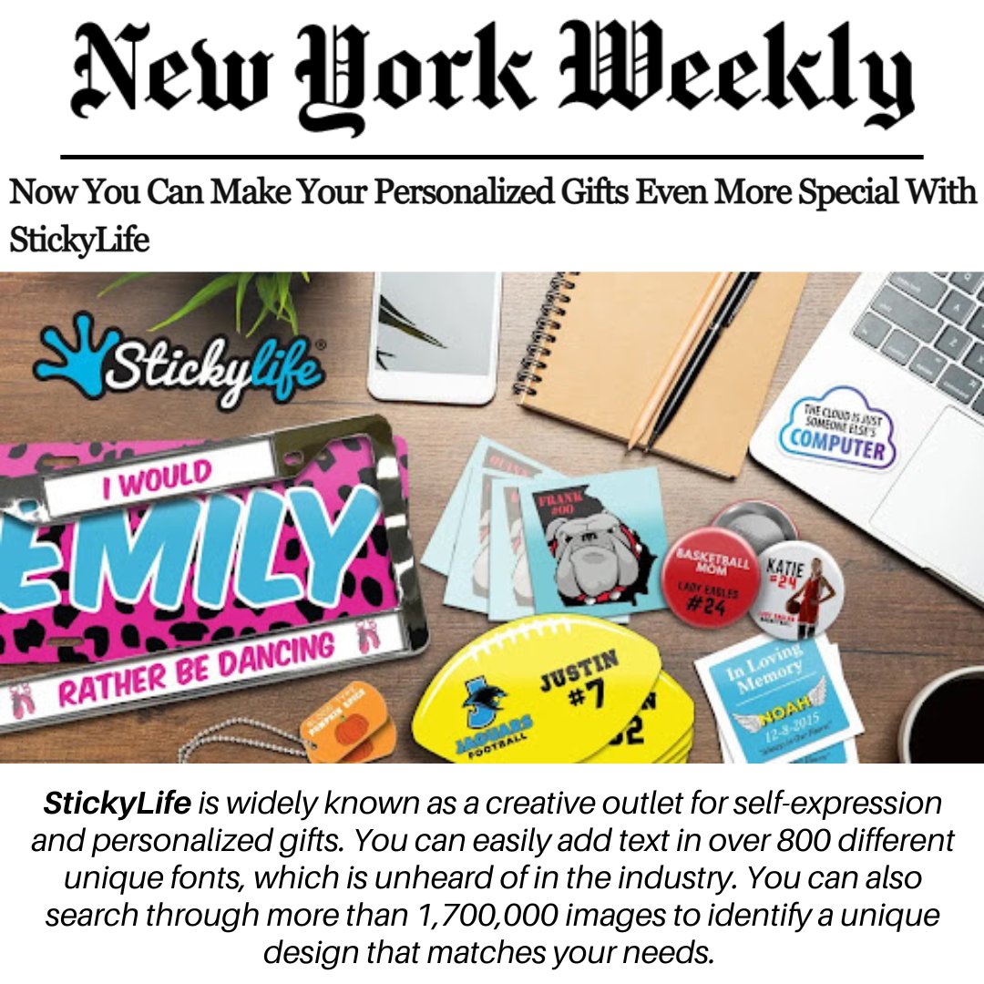 StickyLife's tweet image. Check out our article in this past weeks New York Weekly. StickyLife is here for all your personalized gift needs. #personalizedgifts #Designers #Creative #expressyourself

nyweekly.com/business/now-y…