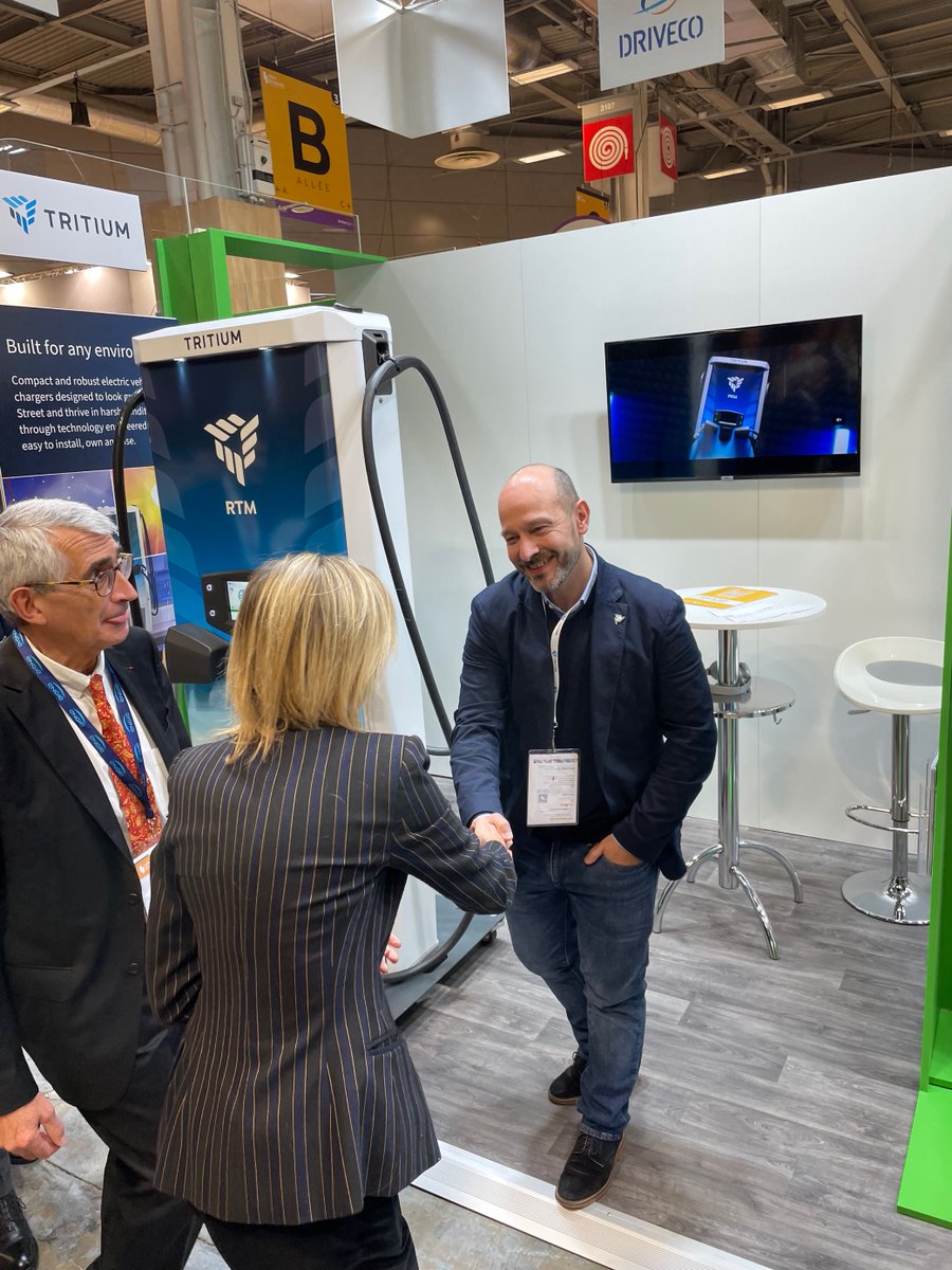 TritiumCharging's tweet photo. 👋 Day 2, and our stand is still buzzing at  @salondesmaires 

Visit our stand #A14 on the #AvereFrance to find out how we're electrifying transportation and receive a product demonstration of our RTM DC fast charger.

Learn more about our RTM: https://t.co/qNTeGZTHFA https://t.co/VBr3ETA3v3
