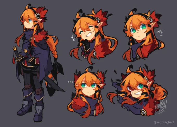 Today is my OC Phaere's bday!  Concept of her I did some time ago and still like a lot!  