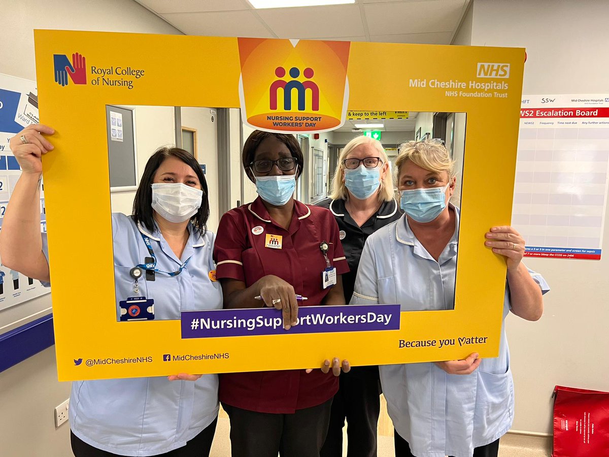 MidCheshireNHS's tweet photo. Today is #NursingSupportWorkersDay, and we have been recognising the vital work and contribution to patient care that our support workers provide with celebrations across the trust.

A big thank you to all of our nursing support staff for their hard work and dedication. https://t.co/9TEf5k53Fq