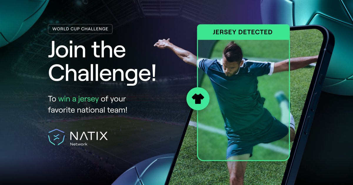 🏆World Cup 2022 Challenge🏆 

🎁Prize Pool: One National Team Jersey + NATIX Drive&amp; In-App Points to 5 Lucky Winners

⏳Deadline: November 28,2022 - 1 PM

✅Complete the quests and be one of the TOP 5 in the leaderboard!

sweepwidget.com/c/64527-m2in8w…

#giveaway #crypto #nft #web3