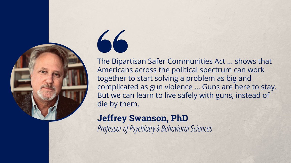 In an #oped out yesterday, <a href="/jeffswansonduke/">Jeffrey Swanson</a> of Duke Psychiatry &amp; <a href="/WilsonCSJ_/">Wilson Center for Science and Justice at Duke Law</a> argues for a #RedFlagLaw in NC, which could be supported via the Bipartisan Safe Communities Act. These laws, he says, save lives and are supported by a majority of Americans. newsobserver.com/opinion/articl…