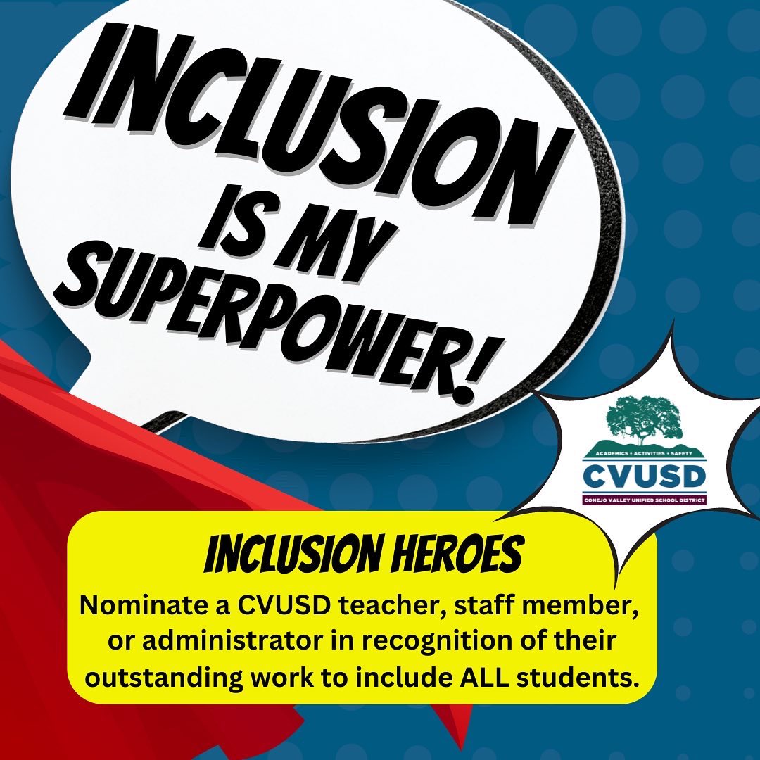 LaderaStars's tweet photo. Please nominate your hero! ➡️ https://t.co/KVJgzfXNs2 (English form)
➡️ https://t.co/ypI8pnrHEO (Spanish form)  #laderastarsacademy🌟💙 #cvusdforward  #inclusionhero https://t.co/xNH6I0muZo