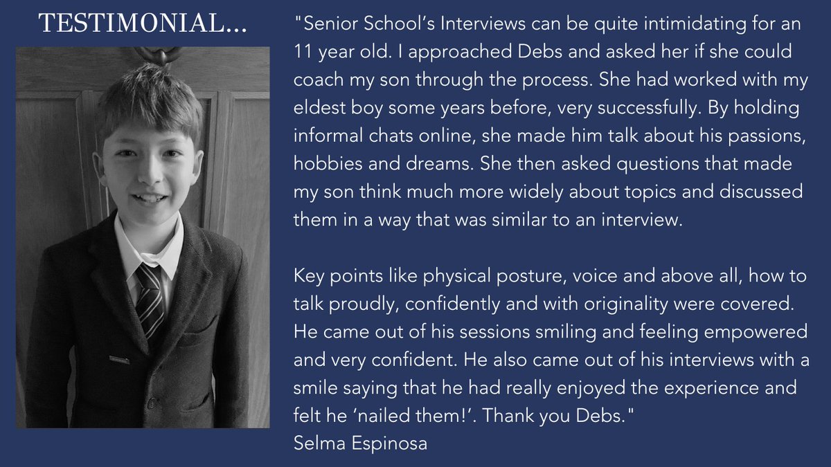 Working with children is one of the best parts of my job and in 18 years of coaching, I feel this privilege more each year. Understanding the unique rhythm and mindset of every young student, how they approach an interview with integrity and confidence is not to be taken lightly.