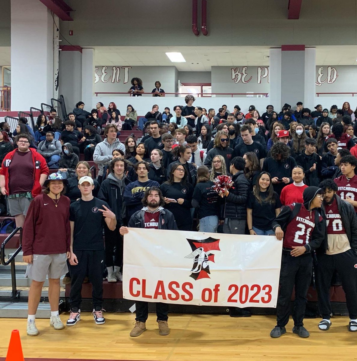 The Pep Rally this morning at FHS was full of school spirit &amp; pride for the Red &amp; Gray. 
Go support our Red Raiders on Thanksgiving morning at Doyle Field. 
Go Fitchburg!!!  🏈🦃