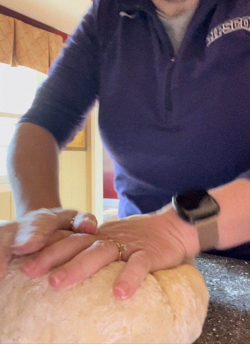 AutumnCMarshall's tweet image. Kneading: the OG kitchen workout. #baking #Thanksgiving #twistedbread #GrandmothersRecipe 😋