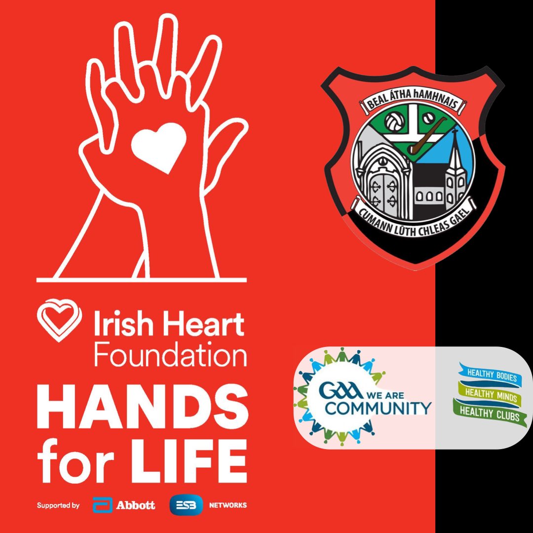 As part of Ballyhaunis GAA “Healthy Clubs” initiative The Irish Heart Foundation “Hands for Life” Course will be run in Ballyhaunis GAA club on Tuesday 6th December.