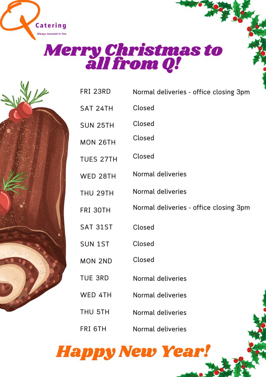Make sure you get your food deliveries in time for the holiday season #food #wholesale #catering #festiveseason #christmasdinner #MerryChristmas #HappyNewYear