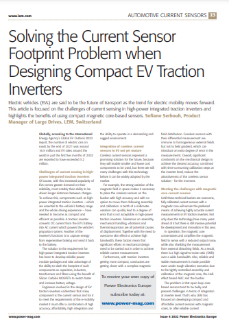 ➡️In this article bit.ly/3i75fQi in PowerElectronicsEurope, Sofiane Serbouh, Global Product Manager for large drives at LEM, explains how to solve the current sensor footprint problem when designing compact EV traction inverters. #powerelectronics #evtechnology