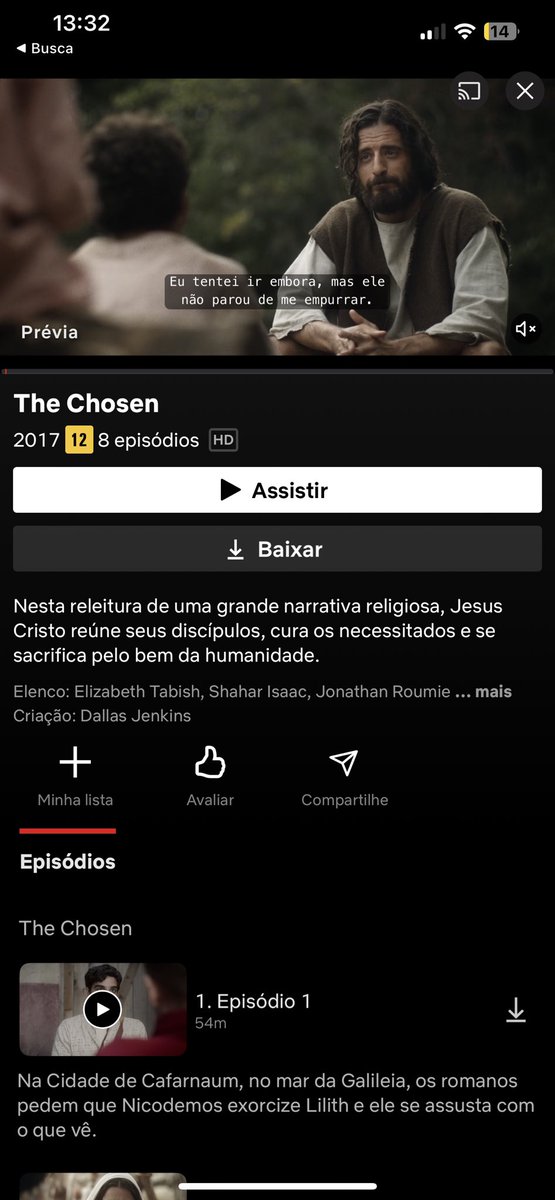 crenteindica's tweet photo. ATENÇÃO 🚨 A série The Chosen está disponível na NETFLIX https://t.co/SlDpvVvOTE