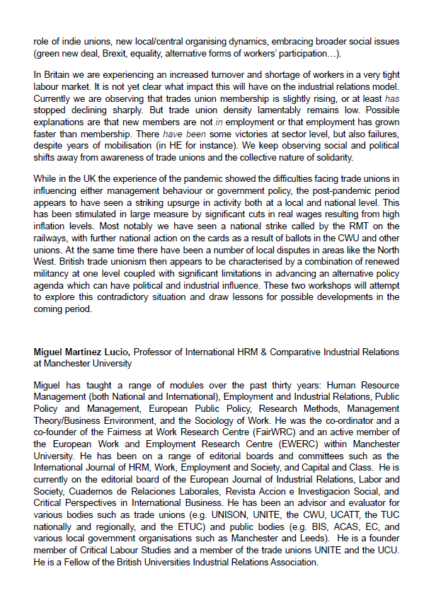 A revival of trade unionism and workers participation in Britain? We are hosting in Oxford a series of workshops.  First meeting on the current industrial scenario, February 24, 2pm with Prof. @mmartinezlucio
