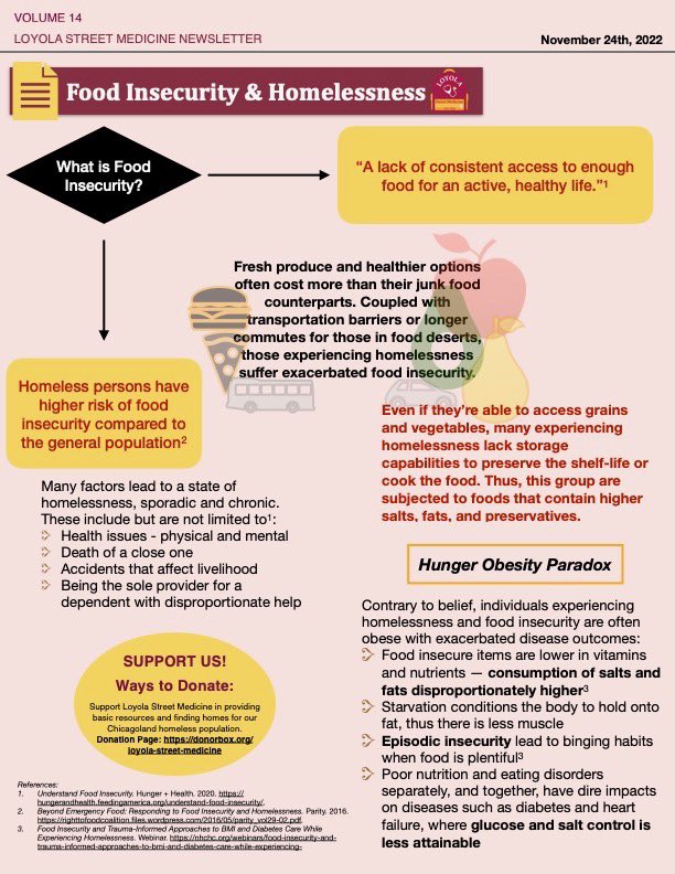While most of us get ready to feast for Thanksgiving, it is important to remember that #foodinsecurity exists for many, especially our unhoused community. Take a look at our November newsletter to see the way food insecurity can manifest and affect people’s health.
