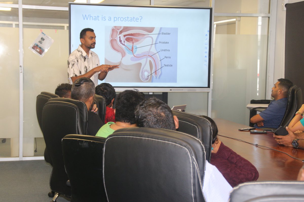 MaritimeFiji's tweet photo. #MOVEMBER Awareness Month
Many thanks to @FijiCancer & Dr Arunesh Sundar of the #UrologyUnit (Surgical) at #CWMH @MOHFiji for taking time out of his busy schedule to visit us and educate us on prostate and testicular cancer. Our msg to you early detection is important π https://t.co/2d8yYUoscP