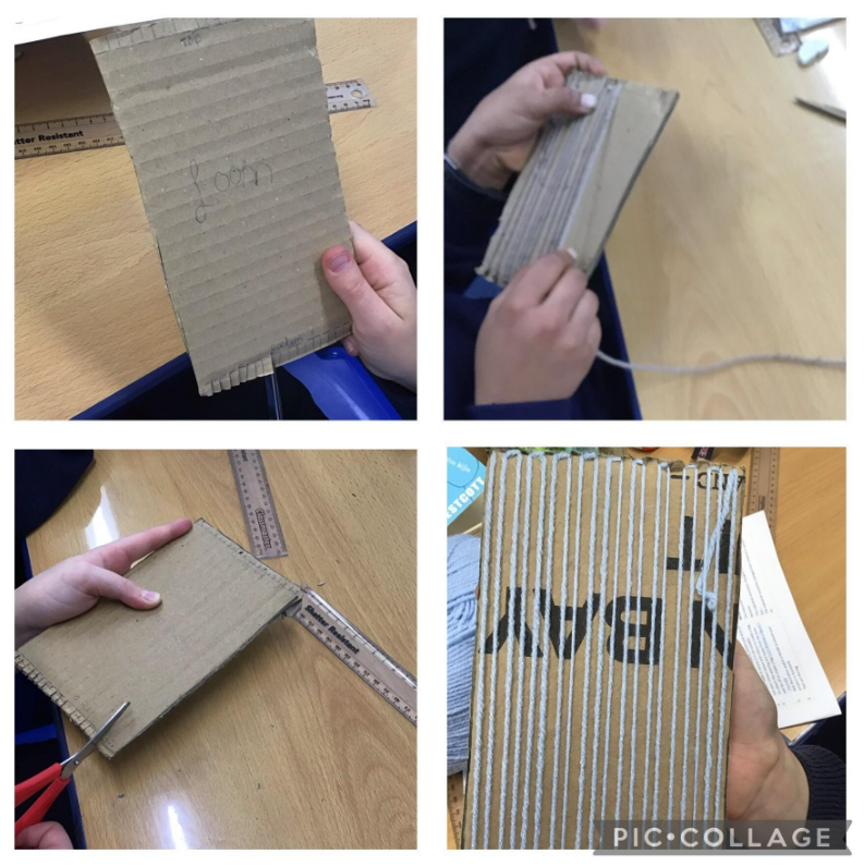 GCA_learning's tweet photo. After learning how to make a loom last week, our Year 5 pupils have begun weaving.  They are all aiming to make a bag for a relative or friend using at least two colours and either plain, satin or twill weave. We can't wait to see the final results #GCAdt https://t.co/yKvTGvu6X5