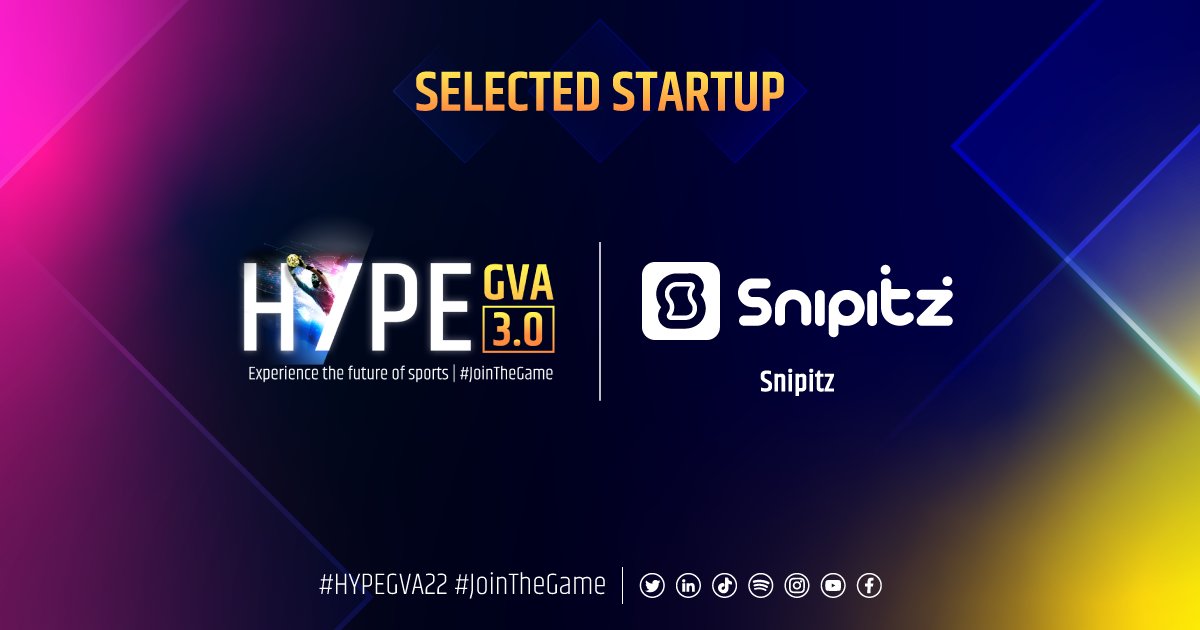 Snipitz is thrilled to share that we have been selected for the HYPE GVA 3.0 program run by <a href="/Hype_SI/">HYPE_SI</a> ! 
 
#HYPEGVA22 #sportstech #startuplife #snipitzcdi #jointhegame