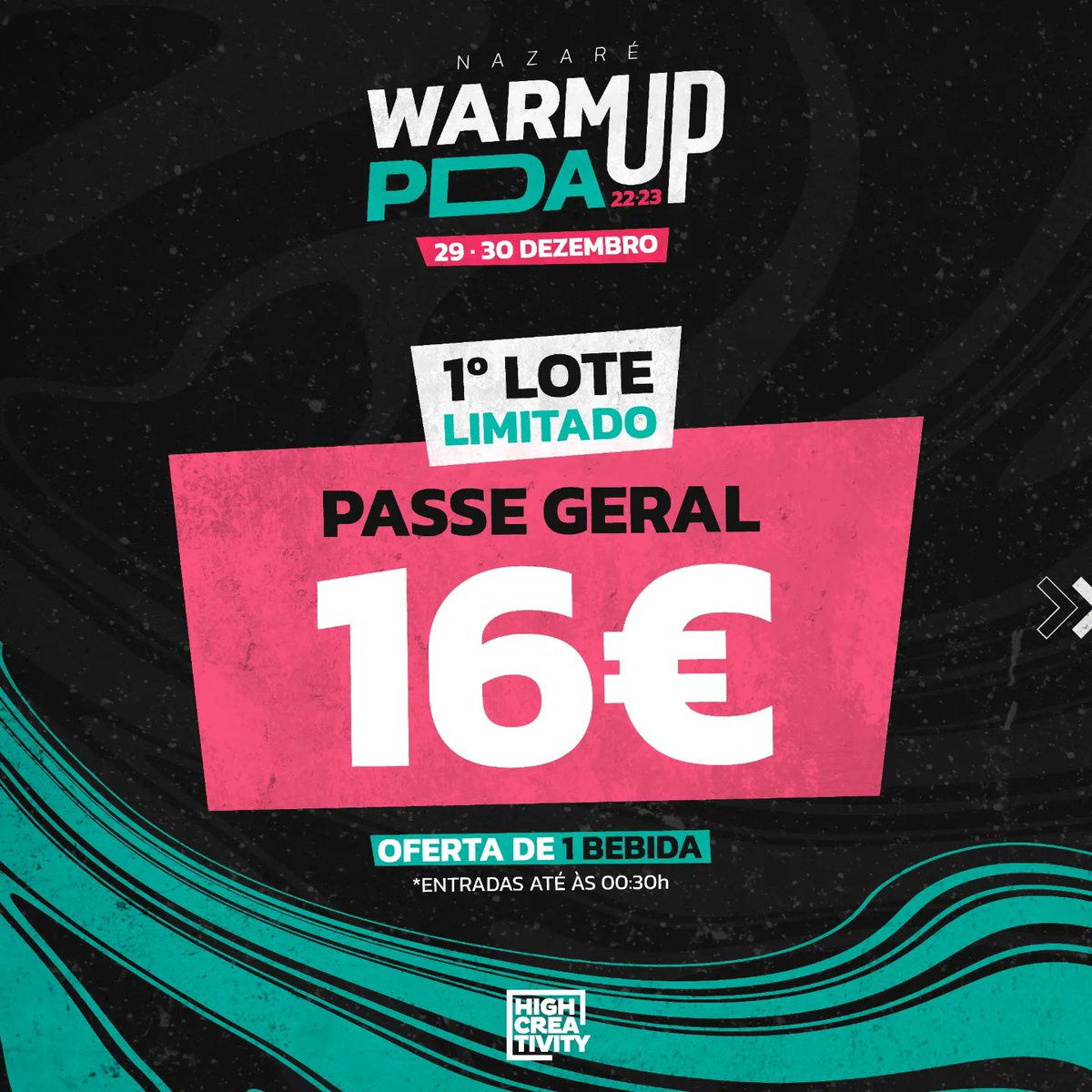 HighCreativity_'s tweet photo. 🎫 𝟭° 𝗟𝗢𝗧𝗘 - 𝗣𝗔𝗦𝗦𝗘 𝗚𝗘𝗥𝗔𝗟  🎫

Não deixes escapar esta oportunidade e garante o teu lugar no melhor Warm Up PDA na Nazaré.

Bilhetes: https://t.co/g0I3TGxGIS

#WAPDA https://t.co/t5MU2IcSG8