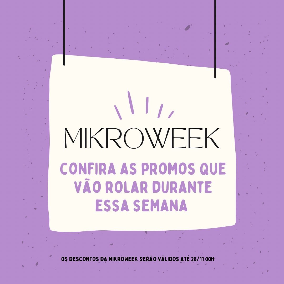 mikrocroche's tweet photo. MIKROWEEK ROLANDO! 💜

Promos pra você e pra compartilhar ✨💜 https://t.co/xCDM5B8Z1s