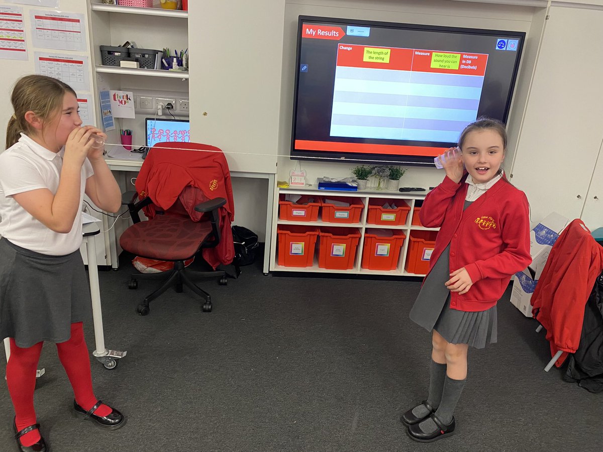 NewParkPrimary's tweet photo. 4L loved finding out how to make the best string phone. We found out that large paper cups with short thin string, pulled tight, carried the most sound. #NP_4L #NP_Science https://t.co/l7sZfXhwqX