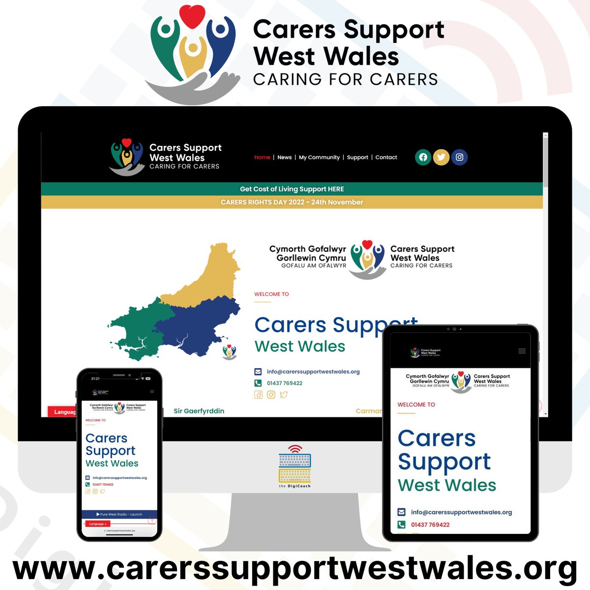 🚀 𝗡𝗲𝘄 𝗪𝗲𝗯𝘀𝗶𝘁𝗲 𝗟𝗮𝘂𝗻𝗰𝗵! 🚨

It's great to announce that <a href="/carerssupportww/">Carers Support West Wales</a> is now officially live and launched today, on Carers Rights Day 2022.

Branding ✅
Website ✅
Social Media ✅

👉 carerssupportwestwales.org

❤️💙💛
🤓💻