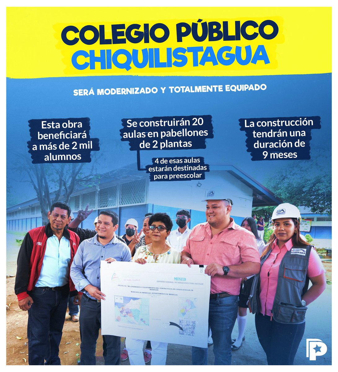 PrensaPopulr's tweet photo. El GRUN, a través del @minednicaragua, presentan el Proyecto de Mejoramiento y Equipamiento del Colegio Chiquilistagua 🏫, ubicado en #Managua, en el Distrito III🇳🇮✊🏻🔴⚫
🔸️Este importante proyecto cuenta con el apoyo de la familia porque se diseñó en conjunto con la familia, https://t.co/lMsFKUuglT