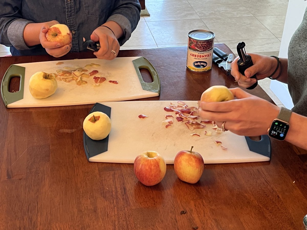 The cooking has begun…starting with an apple cranberry crisp…settle in…#thanksgiving