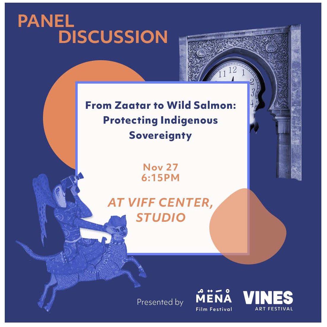 📣 Announcing "From Zaatar to Wild Salmon: Protecting Indigenous Sovereignty" as part of #MENA2022 Panel Series featuring panelists Jaz Whitford, Ingrid Figueroa Manelik and moderated by MENA's very own Fateema Al-Hamaydeh Miller.

🧐 Event information 👇
menafilmfestival.com/.../from-zaata…