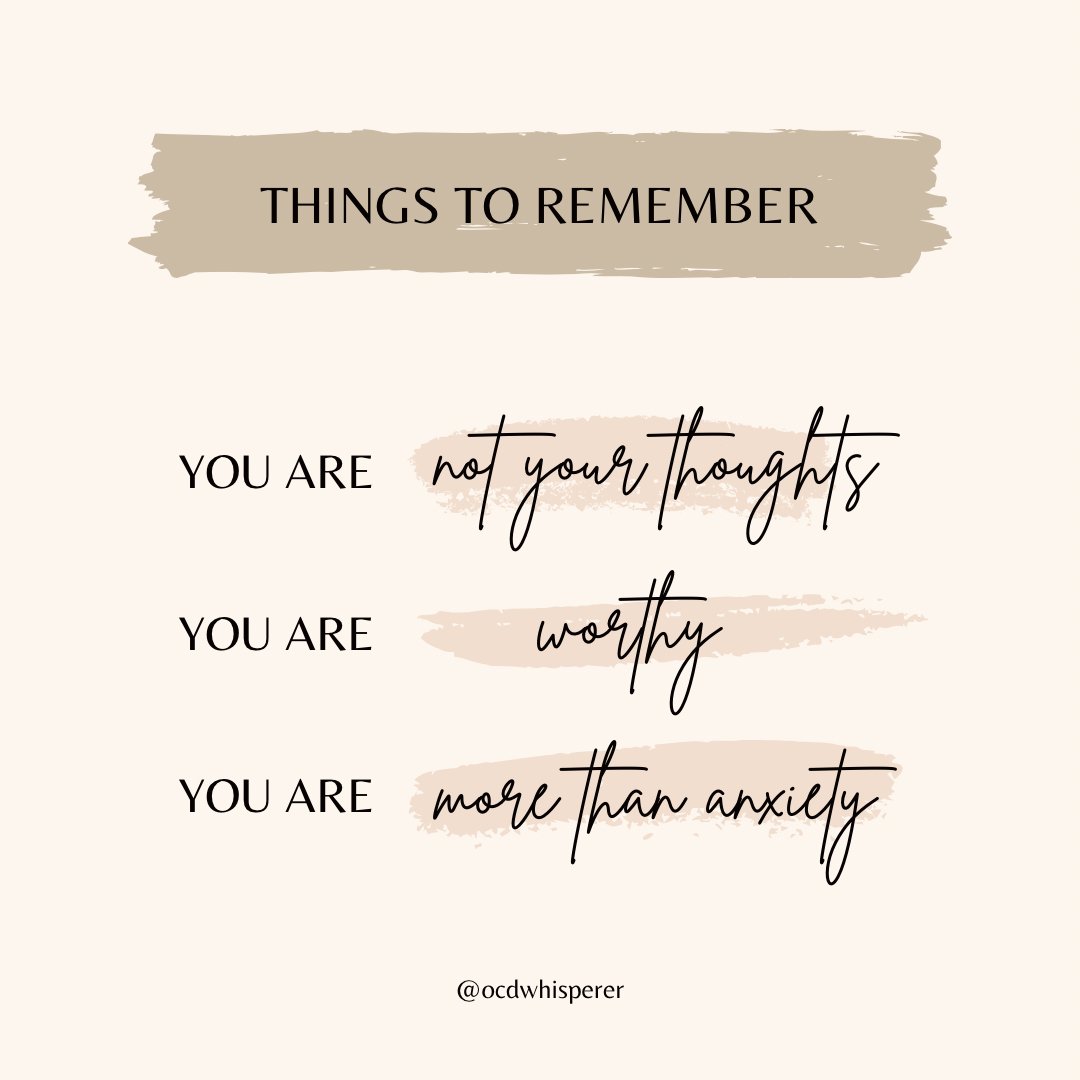 korresults's tweet photo. When we are in the throws of anxiety & our vulnerable self theme is activated we can fuse with our thoughts and anxiety.
We forget that we are a whole person, and we are not our thoughts.
We have though...
#intrusivethoughts #ocdrecovery #pocd #hocd #realeventocd #soocd https://t.co/D2C1gzFCY5