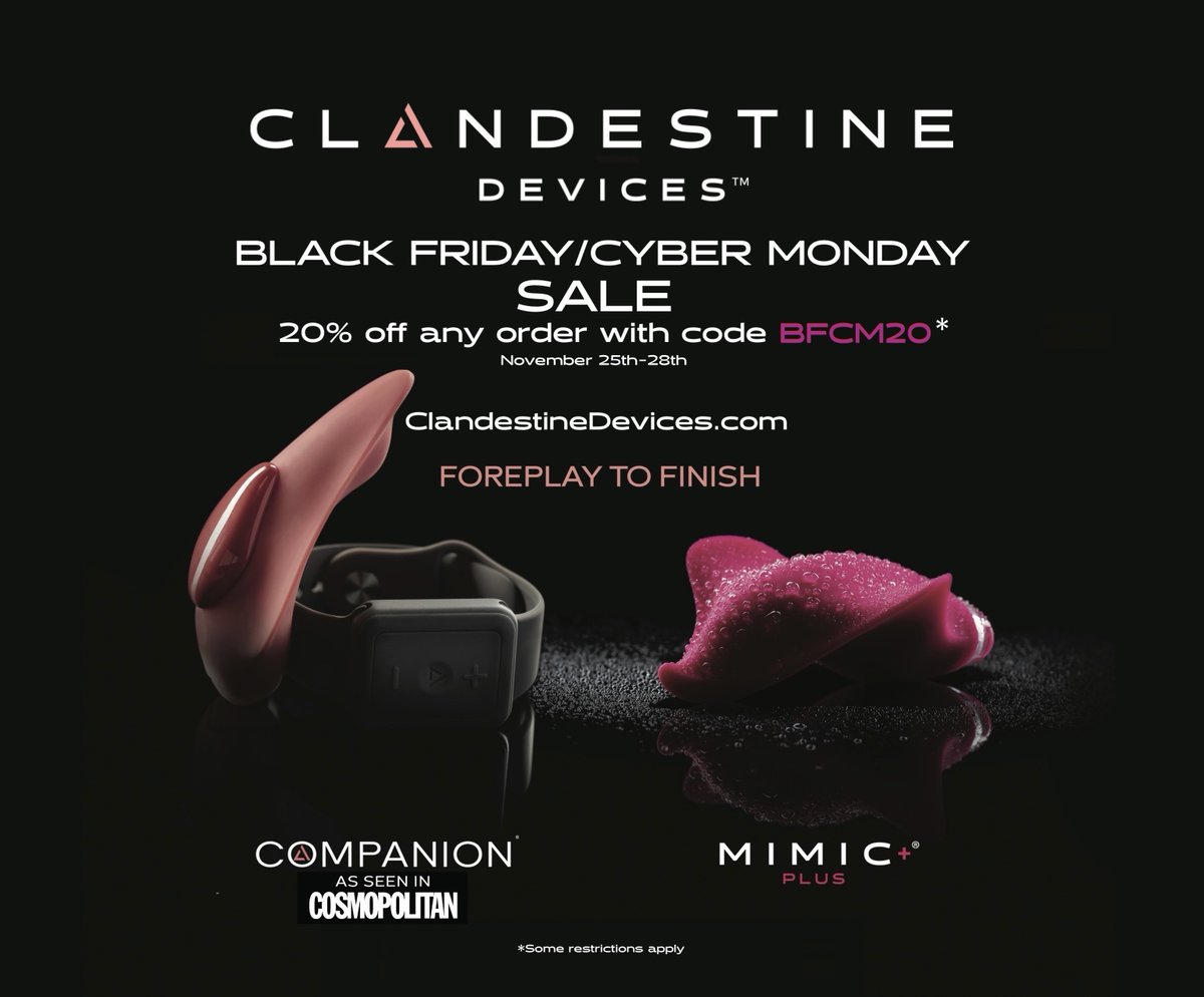 Our Black Friday / Cyber Monday Sale Starts Now! 20% Off Sitewide at ClandestineDevices.com! #blackfriday #CyberMonday #sale