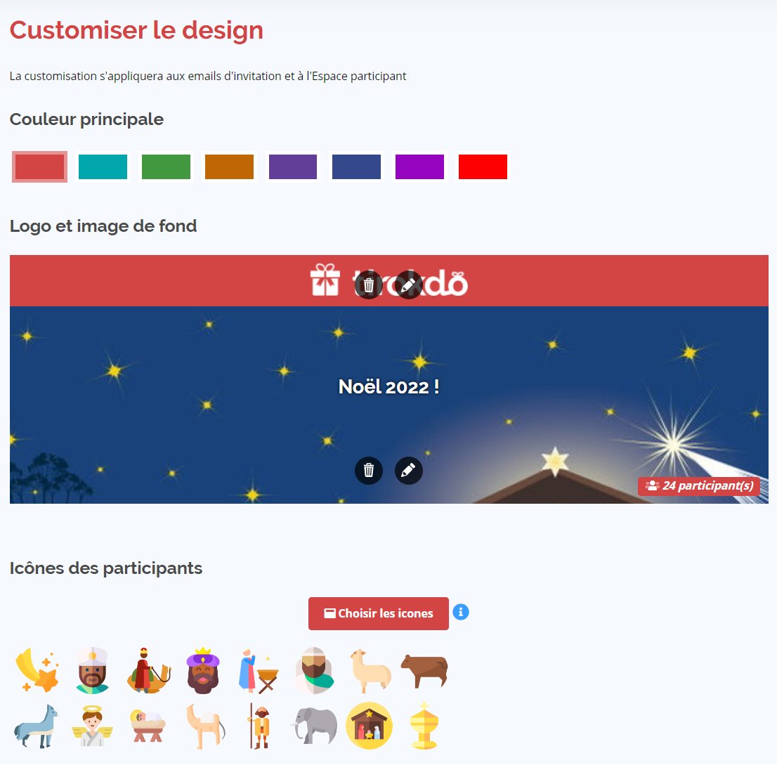 tirokdo's tweet photo. Cette année, personnaliez votre événement de Noël à vos couleurs en modifiant :
- Couleur principale
- Logo (upload possible)
- Bandeau visuel (upload possible)
- Pictos
- Mode de tirage
- Fond sonore / Vidéo

Que ce soit en Famille, entres Amis ou en Entreprise !

#tirokdo https://t.co/JeNIQdd5Gn