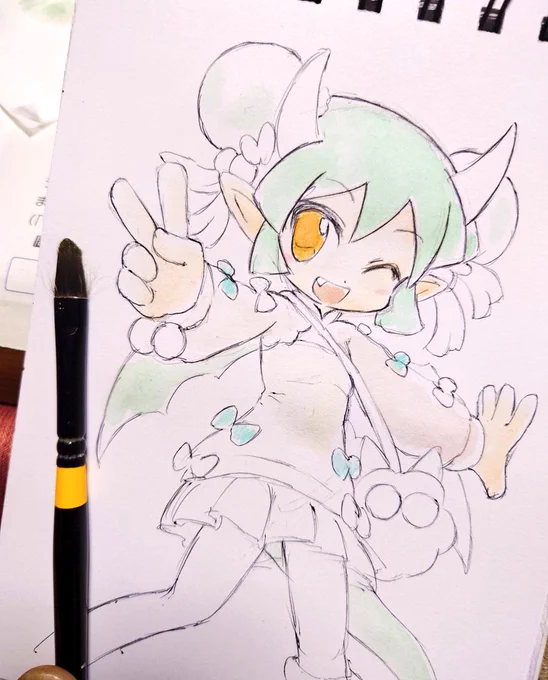 11月24日は「いいぷよの日」なのでチャーミードラコを描いてる途中だよ!#ぷよクエ #ドラコ #SEGA 