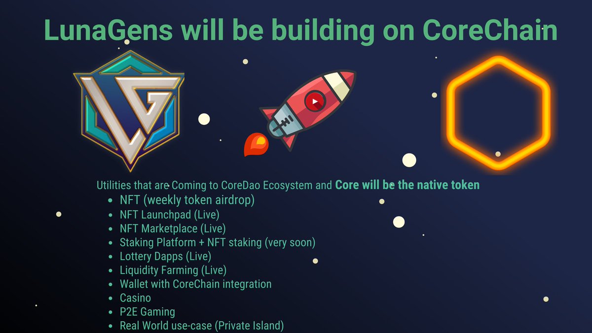crypticworld7's tweet image. Are you ready for more #Utilities on @Coredao_Org #blockchain?
#LuanGens is here to help expand #CoreDAO ecosystem with
➡️ #NFT with weekly airdrop #passiveincome
➡️#NFTLaunchPad
➡️#MarketPlace
➡️#StakingPlatform
➡️#LiquidityFarming
➡️#Wallet
➡️#Casino
➡️#P2EGaming
And more 🚀