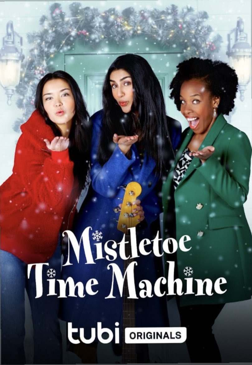 SugithVarughese's tweet photo. I got to co-star with this delightful cast in this wacky holiday movie. Watch my hair change colour as we go back in time to fix the present. #MistletoeTimeMachine @Tubi https://t.co/76DDWpVRG4