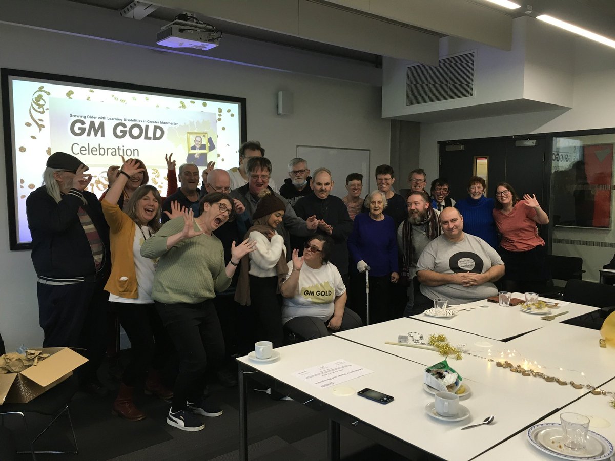 wearegmgold's tweet photo. We’ve been celebrating our work over the last 4 years - and the friendships we’ve built. We’re so proud of our achievements so far @firstmcr @FD_SPICE @BILD_tweets @MMUCommunity @LearningMet @SWManMet @gmcvo  @Pftameside @GMOPN1 @BuryPeopleFirst @nwtdtlynn @nwtdt @AfAgeing https://t.co/gj1duyQRoh