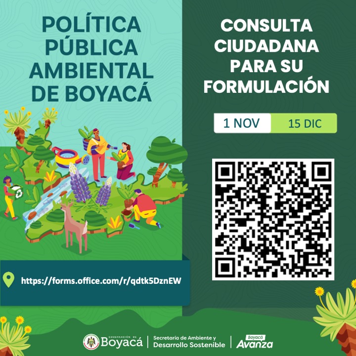 SecAmbienteBoy's tweet photo. Para la construcción de la Política Pública Ambiental invitamos a la comunidad a correr la voz y participar de forma virtual (en caso de no poder asistir a las mesas en sus respectivas provincias).

¡Sean parte de la solución de las problemáticas ambientales en Boyacá! https://t.co/4MPDqOaRbN