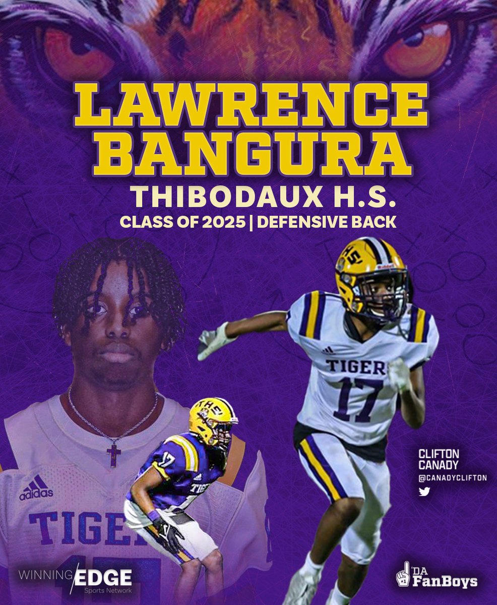 Clifton Canady (@canadyclifton) on Twitter photo Lawrence Bangura (<a href="/LoloBangs15/">Lawrence Bangura</a>) Thibodaux High Class of 2025 | DB. Go give this guy some love!!! #DAFanBoyNation Lawrence Bangura (<a href="/LoloBangs15/">Lawrence Bangura</a>) Thibodaux High Class of 2025 | DB. Go give this guy some love!!! #DAFanBoyNation