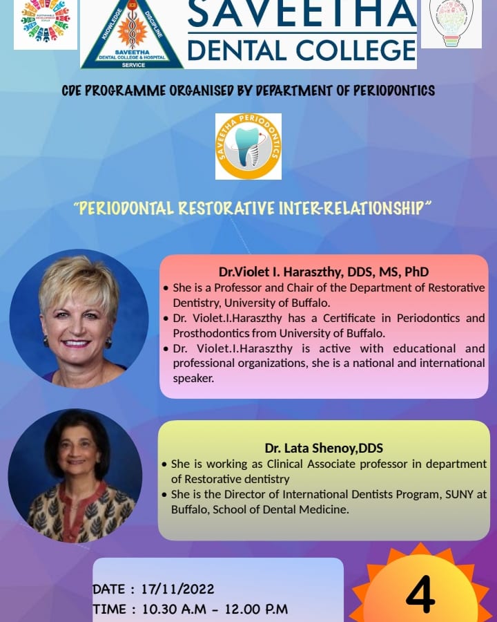 SDCPeriodontics's tweet photo. Dr. Violet and Dr. Lata Shenoy, University of Buffalo were the guest speakers for the CDE program organised by Department of Periodontics https://t.co/WLOu255Wgf