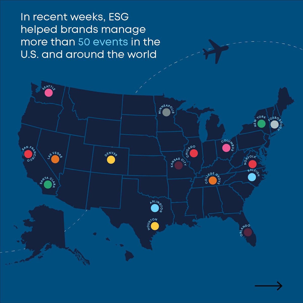 esg360's tweet photo. If it seems like ESG is everywhere, it's because we are! 🌎

#eventplanning #eventstrategy #eventmanagement #business #travel https://t.co/BDDoQAipHr
