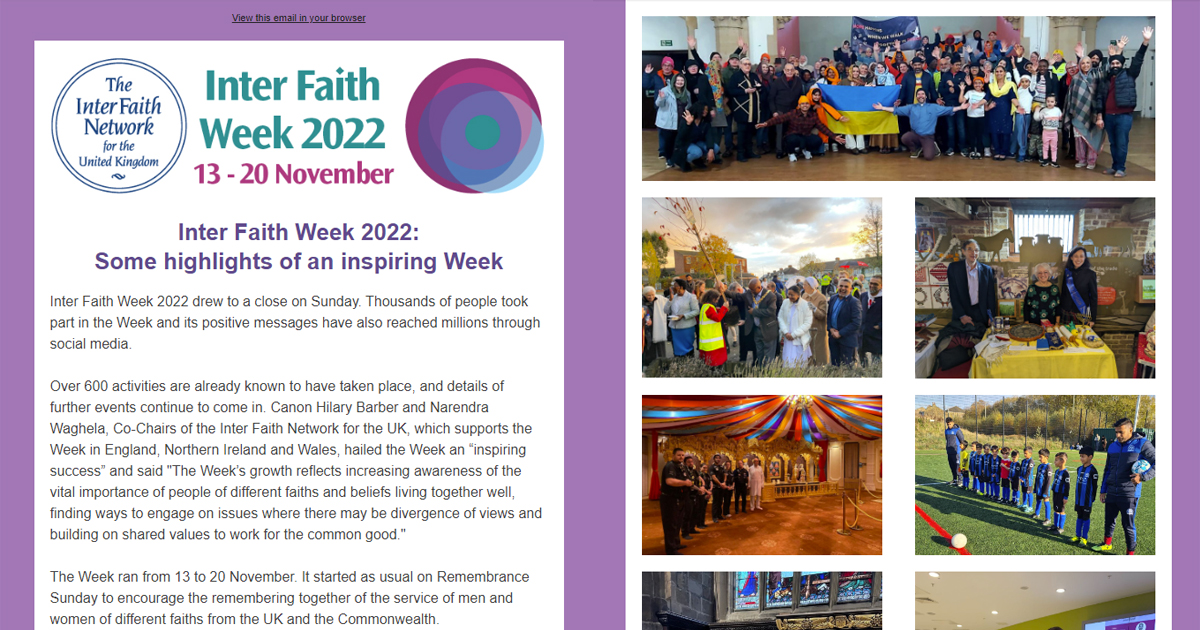 Check out mailchi.mp/interfaith/int… for some #InterFaithWeek 2022 highlights! So many wonderful events that they couldn't all be captured but gives flavour of a Week that extends #interfaith understanding &amp; #cooperation, #religiousliteracy &amp; religious/non-religious belief dialogue.