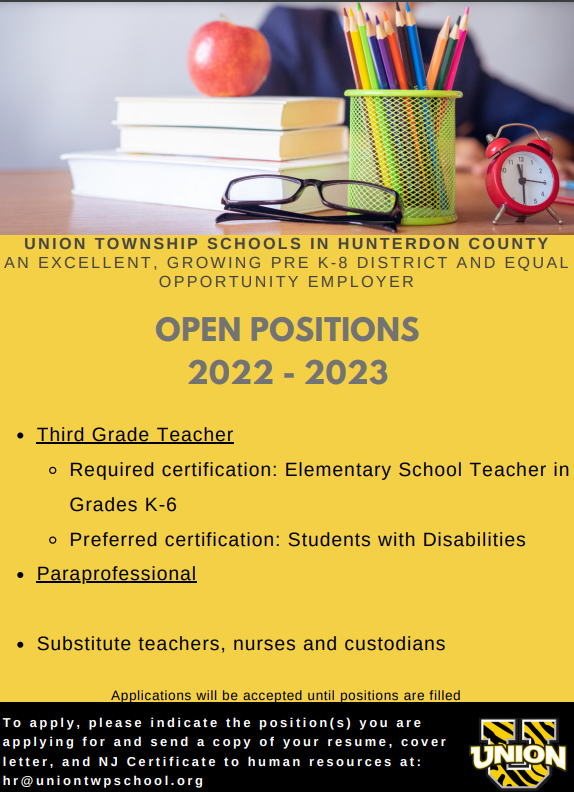 UnionTownshipHC's tweet photo. Come and join our team! #TheU #TigerPride #UTESrocks https://t.co/Ya0TNPU11A